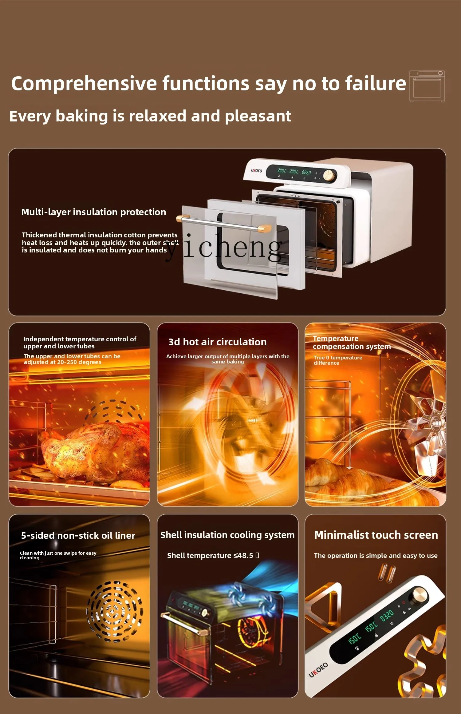 فرن موقد الهواء XL Gaobike، فرن كهربائي منزلي صغير للتخمير الخاص