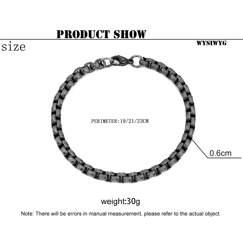 Men Vintage Punk Hip Hop lobster clasps Bracelet Boy Trendy Personality Coarse Stainless Steel Cast Wristband For Boyfriend Gift