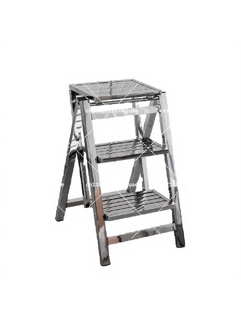 Heavy Duty Folding Ladder Stainless Steel A-Frame Step Stool Non-Slip Climbing Ladder for Home Roof Access Multifunctional