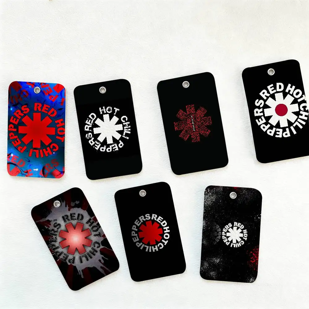 Popular Rock Band Red Hot Chili Peppers Rectangle Keychain Card Holder, Badge Credit Card Holder, ID Card, Bus Cards Cover