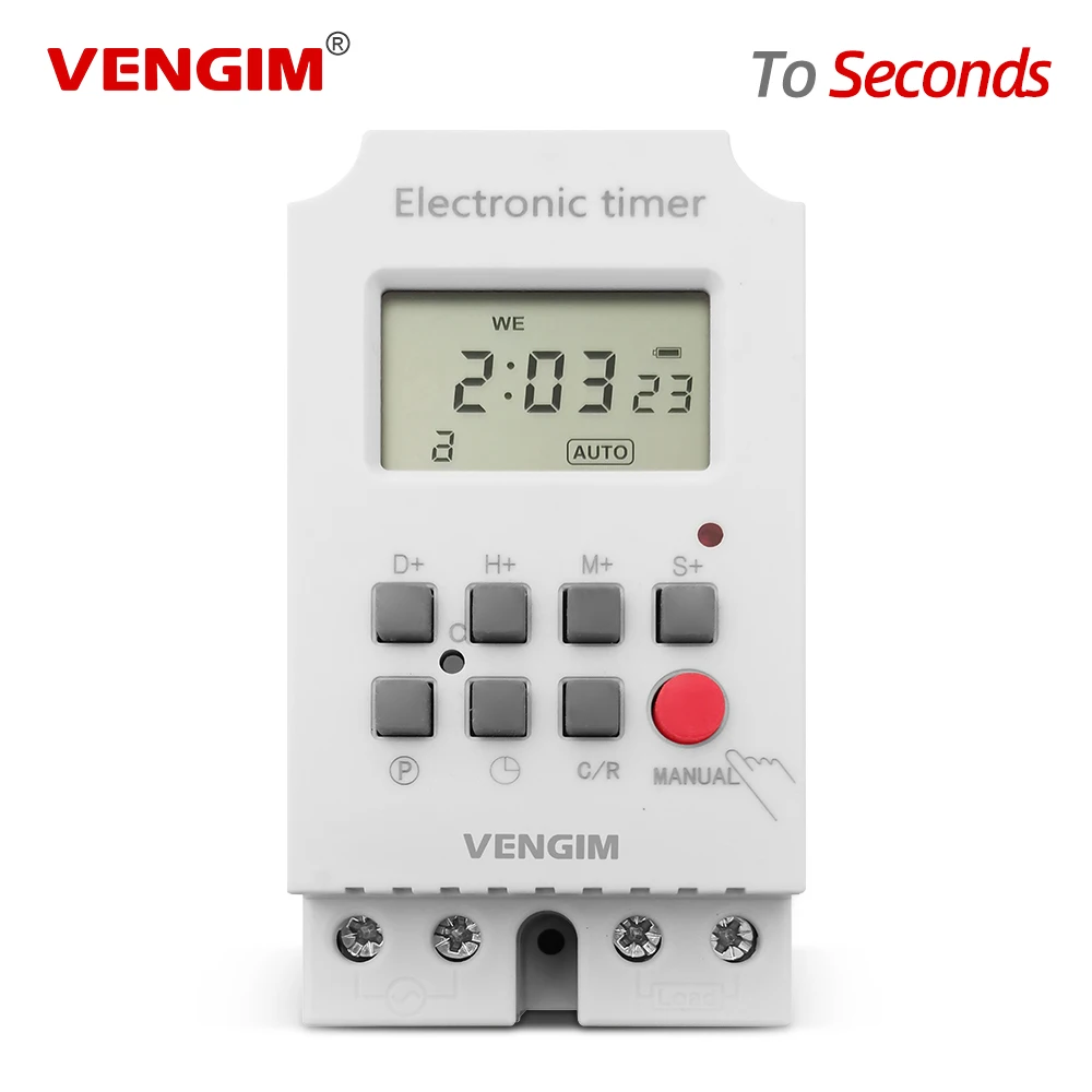 Free Shipping Digital Timer Switch 220V, Weekly 7 Days Electronic Programmable Timer, Time Controllor 16A