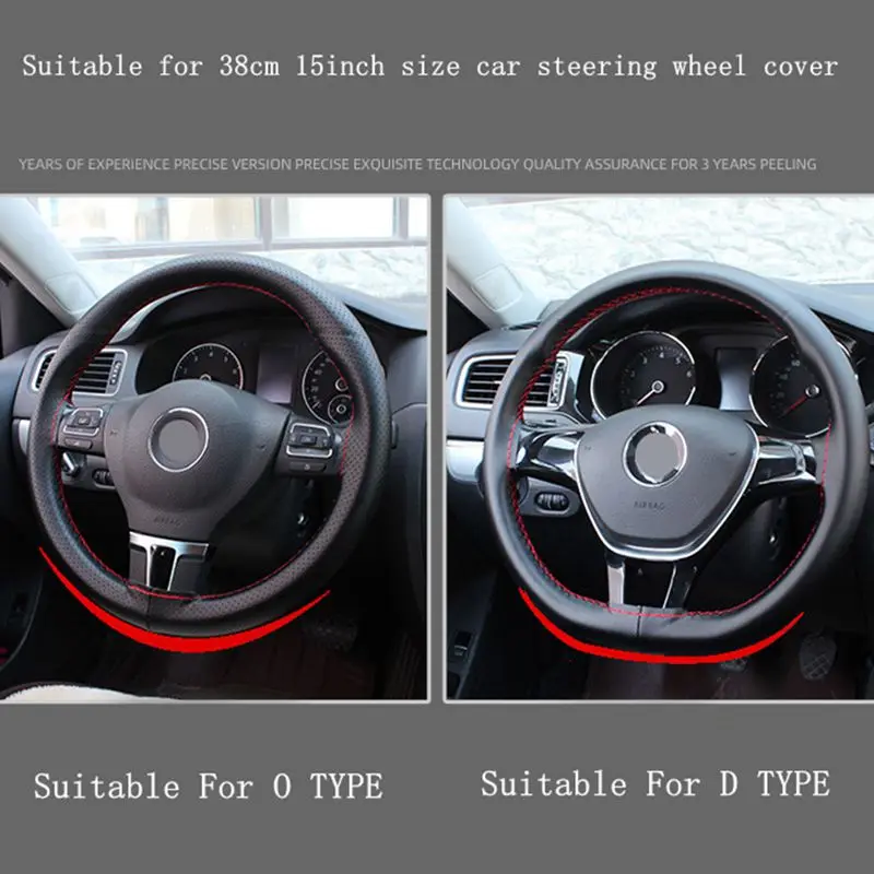 Car Steering Wheel Braid Cover Universal Fiber Leather Car Steering-wheel With Needles And Thread Auto Interior Accessories