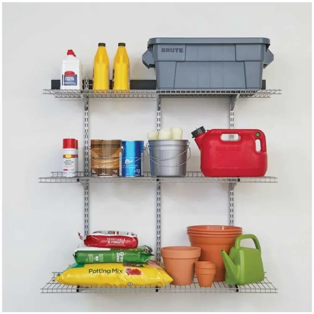 

Fasttrack Rail Storage 48"x16" 3-Shelf Kit, 350 lbs. Per Shelf, for Home/Garage/Shed/Workshop Organization