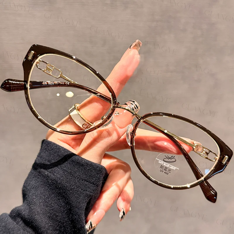 OKH Design Sense Trend إطار عين القطة TR90 إطار مضاد للضوء الأزرق لقصر النظر للرجال والنساء نظارات طبية للقراءة #5