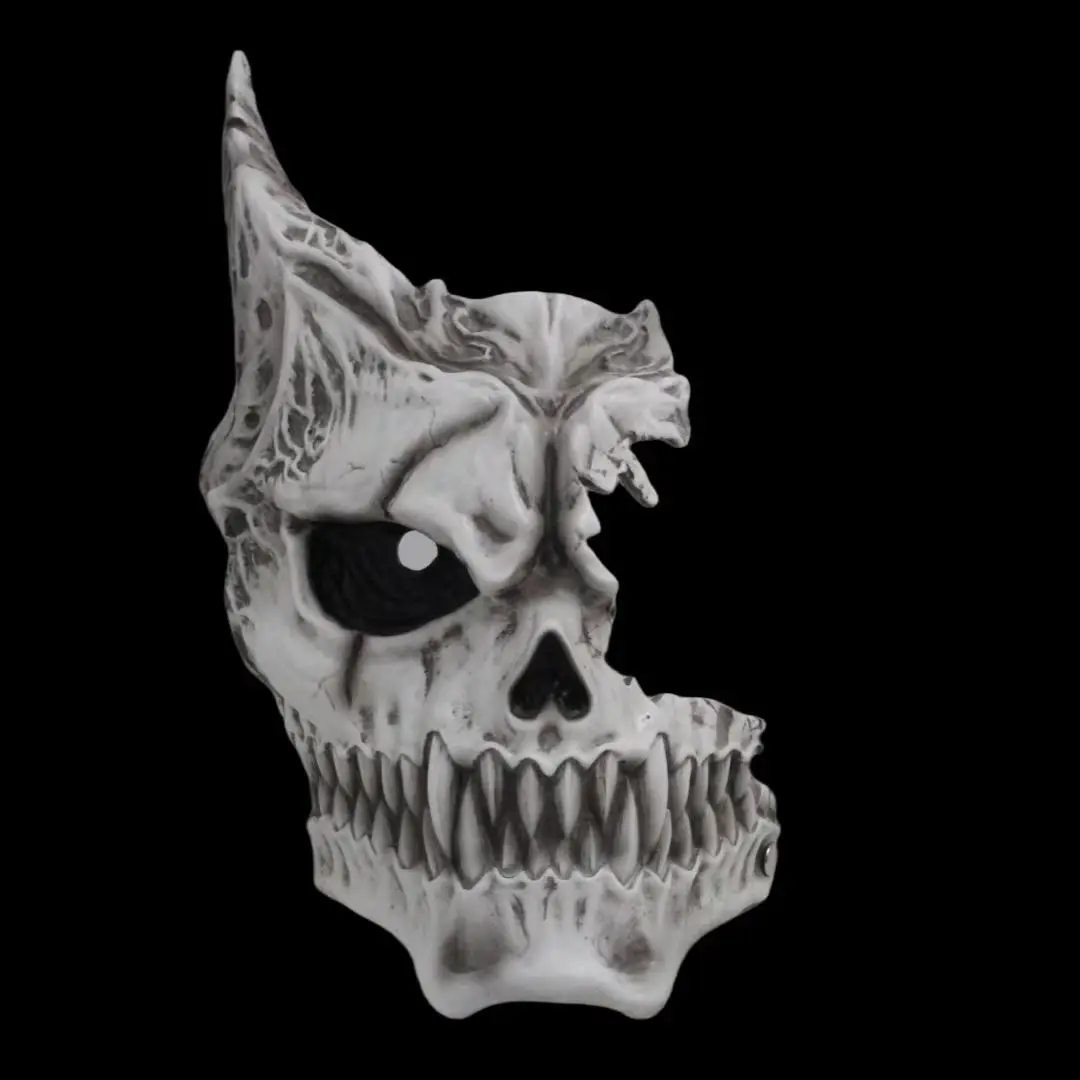 

Halloween Demons Skeleton Mask, Scary Old Bones Skull Mask, Skinny Mask Of Gloomy Horror