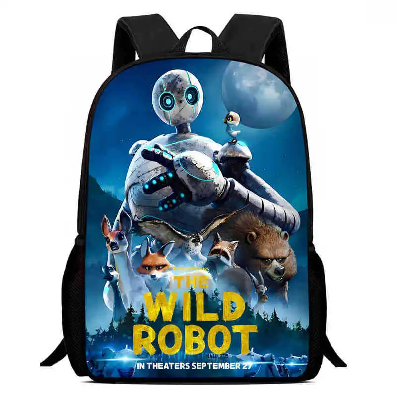Mochila The Wild Robot Anime, mochila para estudiantes, mochila para niños