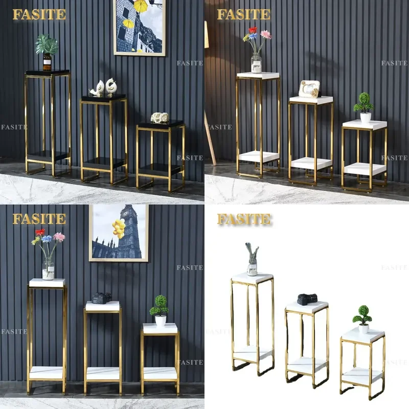 For Indoor Stainless Steel Flower Rack Floor to Ceiling Multi Layer Plant Stand Post Modern Simple High End Light Luxury