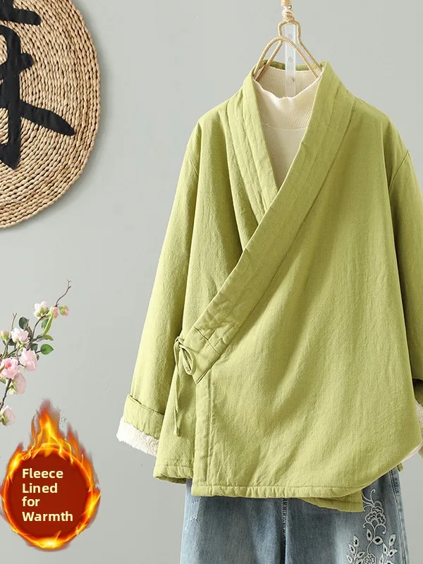 

Thiened Хлопковая одежда для занятий тай-чи для женщин с поясом V-Ne Long Sve Традиционная китайская теплая зимняя верхняя одежда