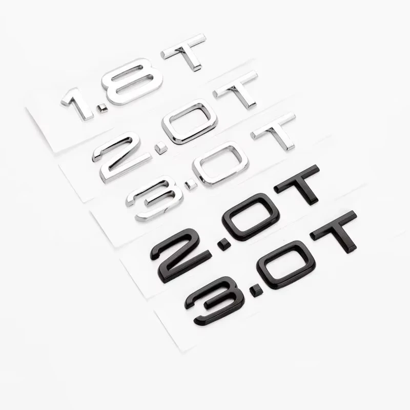 

3D ABS 1.8T 2.0T 3.0T Letters Styling Car Rear Trunk Emblem Badge Sticker For Audi A3 A4 A5 A6 A7 A8 Q2 Q3 Q5 Q7 Q8 Accessories
