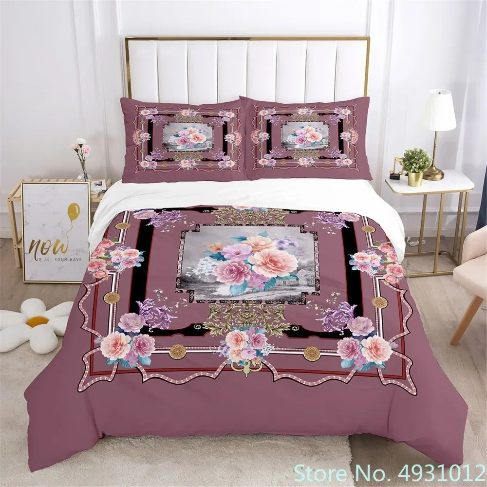 Cozy Bedding Set with Light Luxury Pink 3D Print Duvet Cover for Child Kids Teens Adult Home Textile Quilt Cover image 2