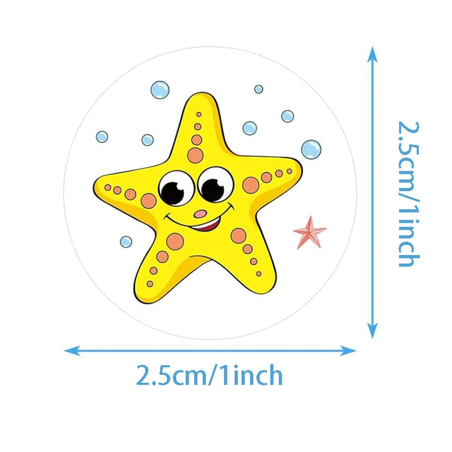 100-500pcs Marine Animals Reward Sticker 8 Designs Cartoon Stickers For Kids Gift Decoration Label Toys Stationery Sticker