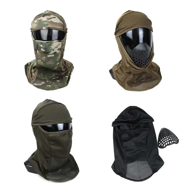 CS Tactical Camo Head Cover Mesh Balaclava Full FaceMask Sunscreen Dust-proof Full-wrapped Headscarf