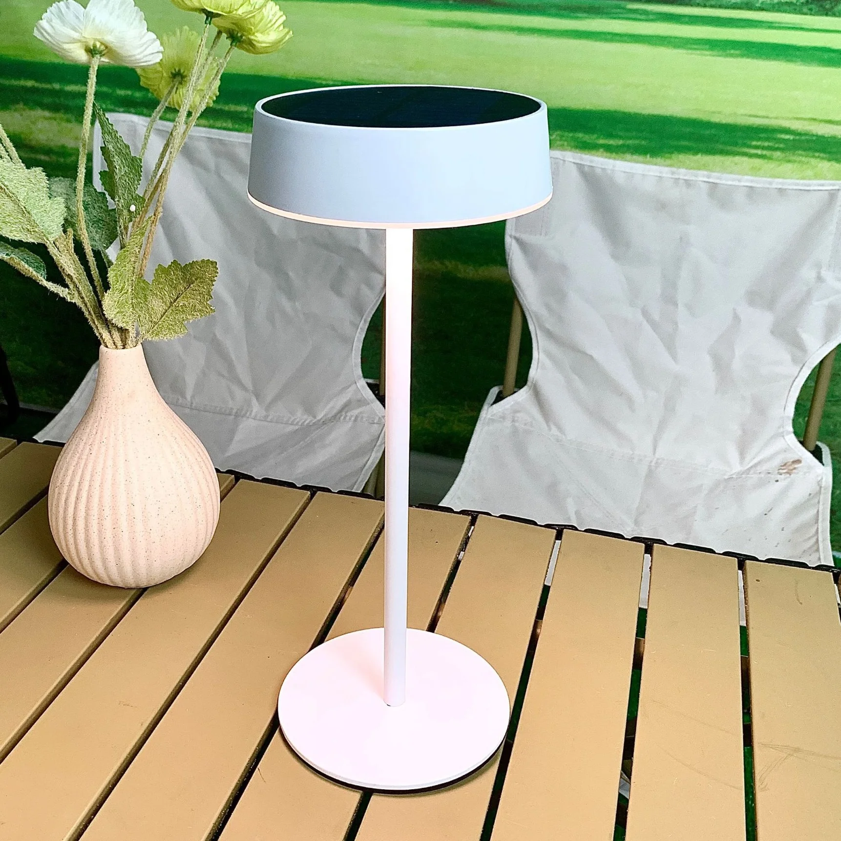 Table Lamp, Mood Light, Solar USB Dual Charging Waterproof Stepless Dimmable for Outdoor Camping Restaurant Bar Cafe Dinner