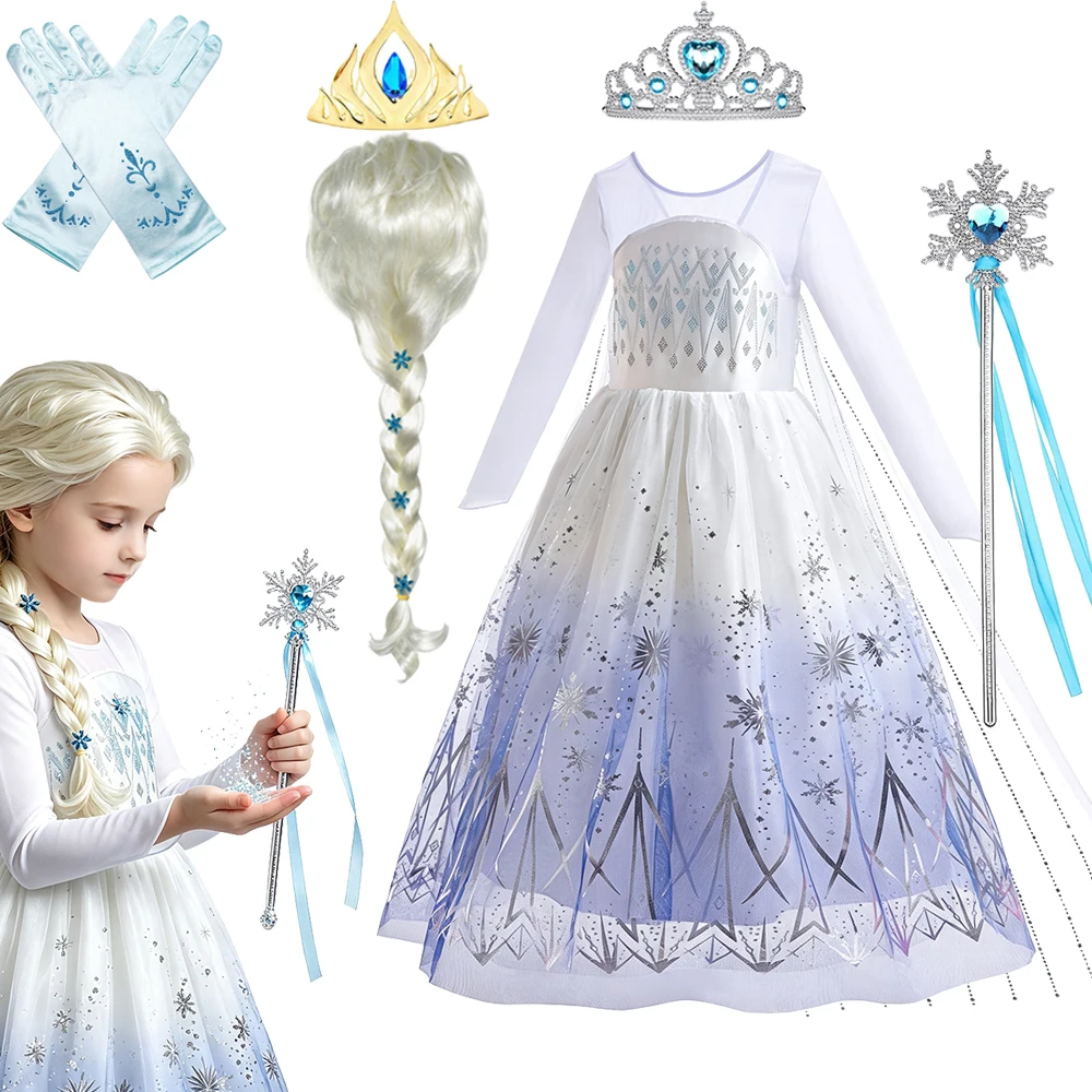 Summer Clothing Kids - Vestidos Blancos de Elsa para Niñas,
