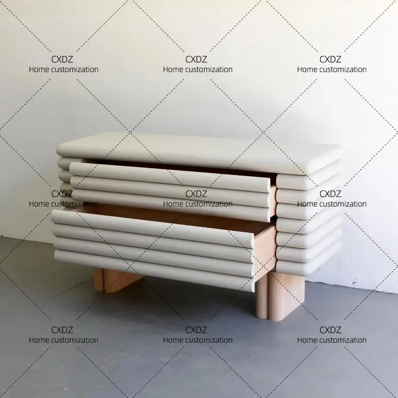 XXLog Wind Storage Entrance Table, Decoration Strip Case Locker, Antique Design, Cylindrical Solid Wood Entrance Cabinet