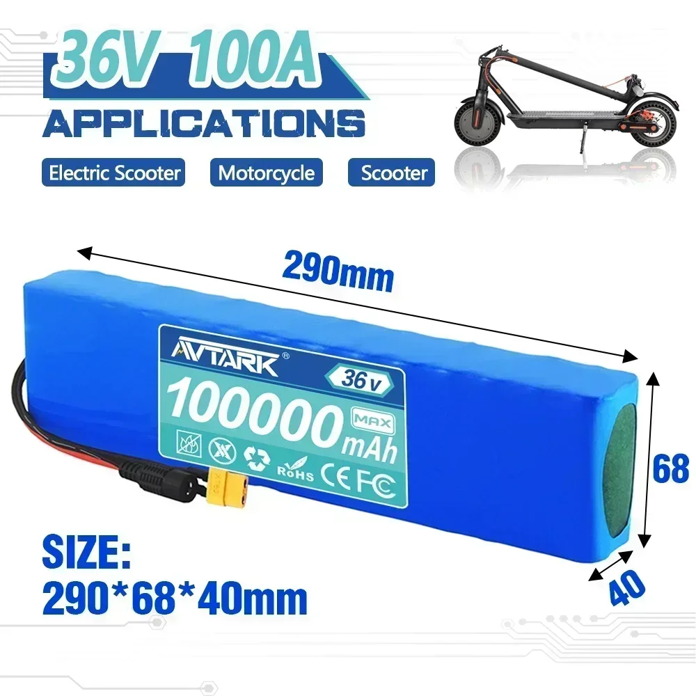 NEW 10S3P 36V 100Ah Battery ebike Battery Pack 18650 Li-ion Batteries 1000W For High Power Electric Scooter Motorcycle Scooter