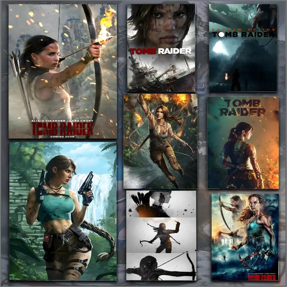 Tomb Raider Anime-Poster, HD-Anime, heißes Thema, Sänger/OST/Film, wasserfest, selbstklebend, Heimdekoration