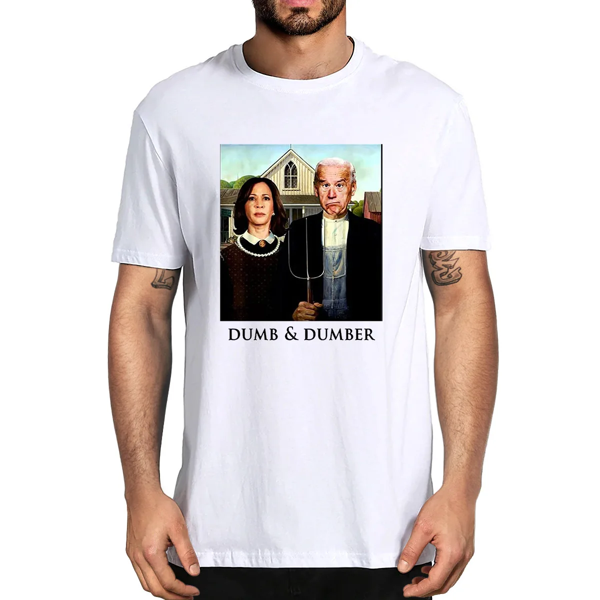 Unisex Cotton Joe Biden Kamala Harris Dumb and Dumber 2020 shirt For Vice President Funny Summer Men's Novelty T-Shirt Women Tee