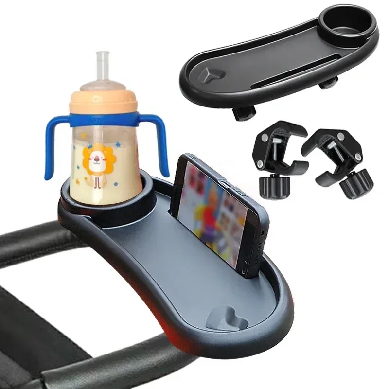 

Baby Stroller Dinner Table Tray Phone Holder Plate Accessories Supplies Stroller Armrest Dish Tray for Toddler Infant Cup Holder