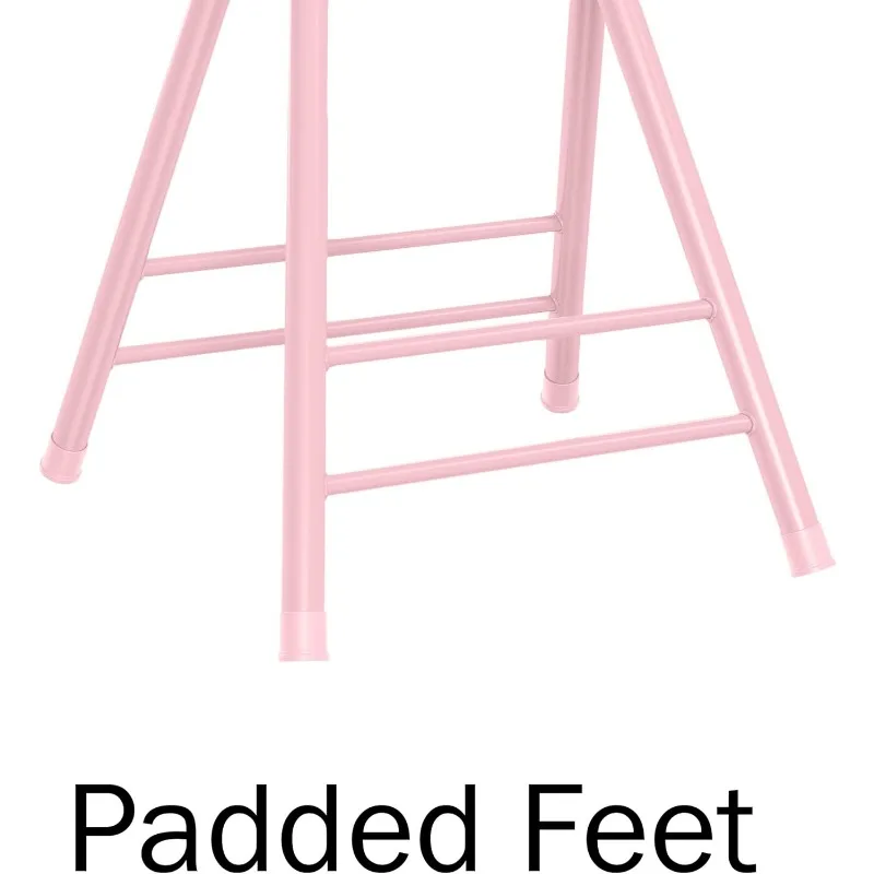 Set of 4 Counter Height Bar Stools – 24-Inch Backless Folding Chairs with 225lb Capacity