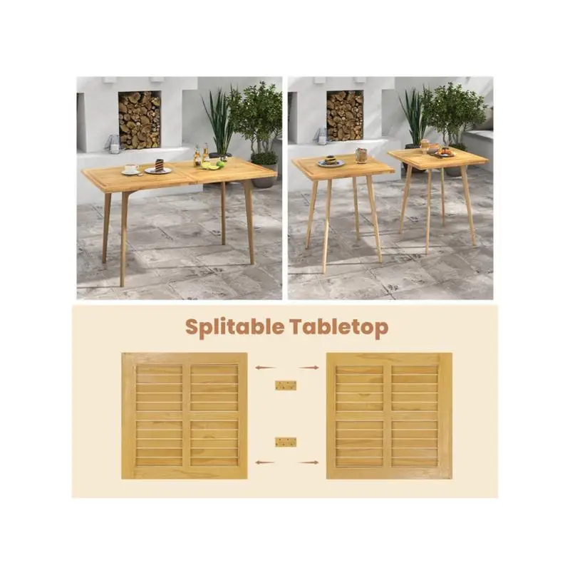 سطح طاولة مستطيل من خشب الساج مقاس 55 بوصة × 27.5 بوصة - تصميم متين وأنيق للاستخدام المنزلي أو المكتبي