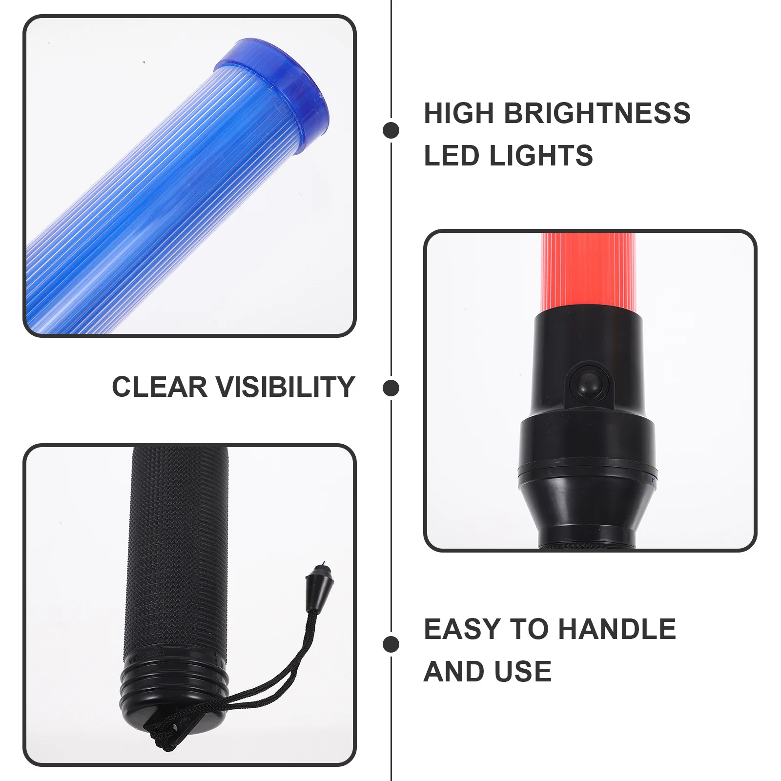 Professional Traffic Wand High Brightness LED Luminous Stick for Traffic Control Safety Signaling Parking Guiding Construction