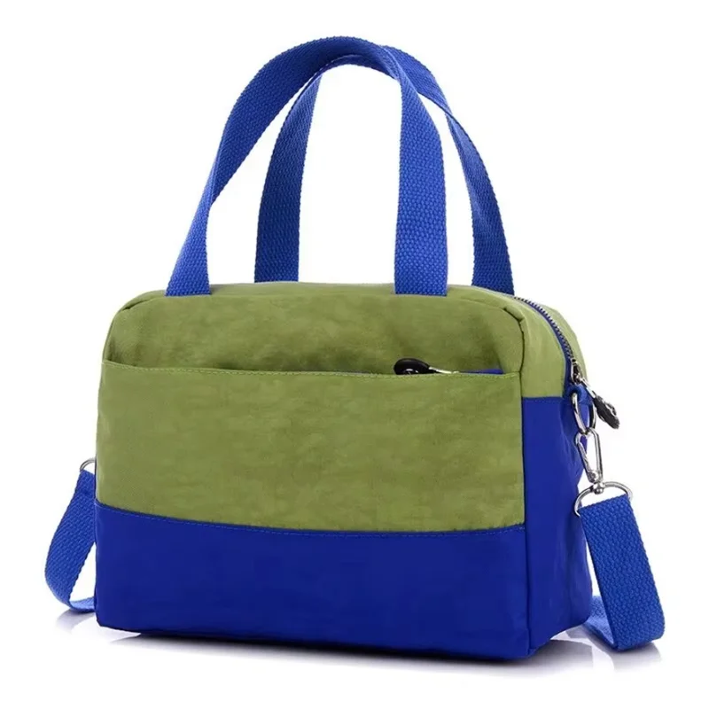 

Сумка для мамы с цветовыми блоками, большая вместительная портативная сумка для хранения детских подгузников и бутылочек, высококачественная сумка через плечо для мамы