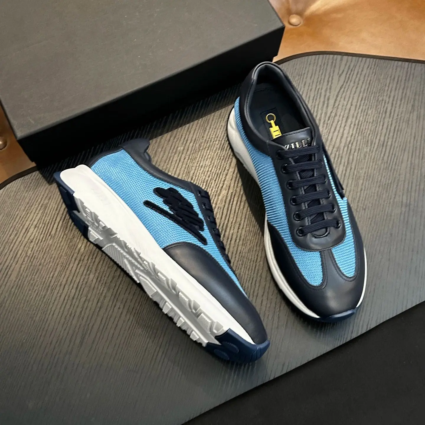 BLLIYOSS hommes chaussures cuir de veau couture cuir sport confort haute qualité extérieur hommes européen vieille argent nouvellement riche 39-44