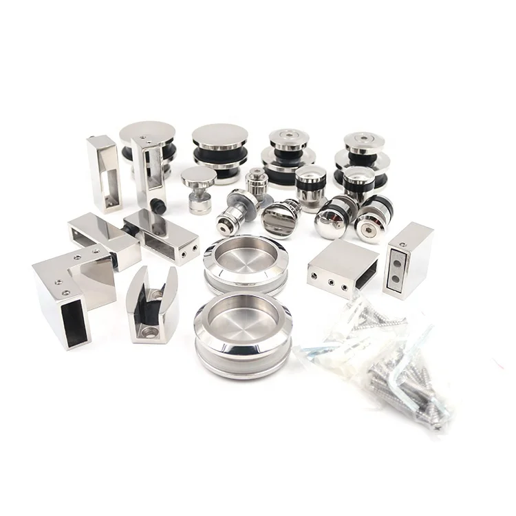 China Fabriek Rvs Frameloze Schuifdeur Glazen Douche Hardware Set