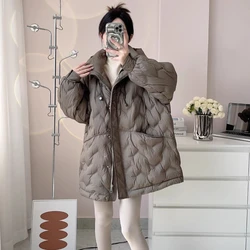 Women's Casual Puffer Down Jacket, High-End Outerwear, Thick, Warm, Snow, Winter, New, Fashion