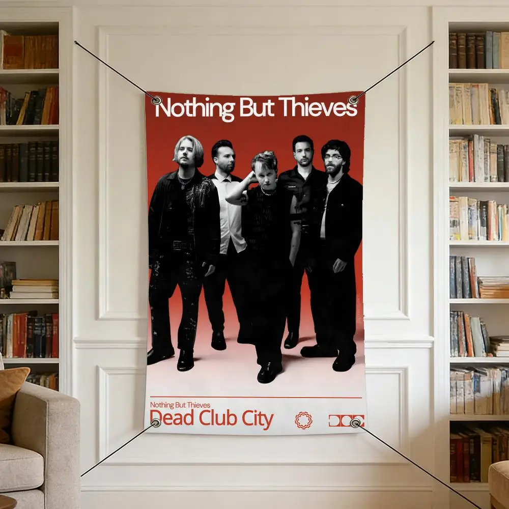 rock N-Nothing B-But T-Thieves Flags Warm Home Flag 4 Grommets Wrinkle Free Indoor Outdoor