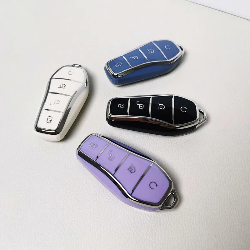 Mode Neue Weiche TPU Auto Schlüssel Fall Schützen Abdeckung 4 Taste Für BYD Qin Plusdmi Atto 3 Han EV delphin Langlebig Auto Zubehör – Detail 6
