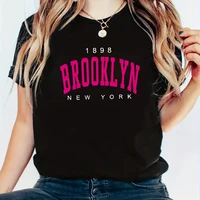2024 Nouvel Été Femmes T-shirt 1898 Brooklyn New York Imprimé Manches Courtes T-Shirts Chaud Décontracté Streetwear Hip Hop Y2k Vêtements Hauts 3