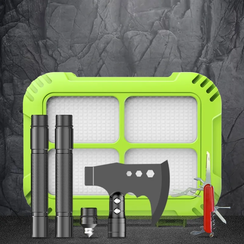 

Outdoor Multi Functional Camping Hammer Axe Multi Functional Tool Light Rechargeable Led Work Light Led Combination