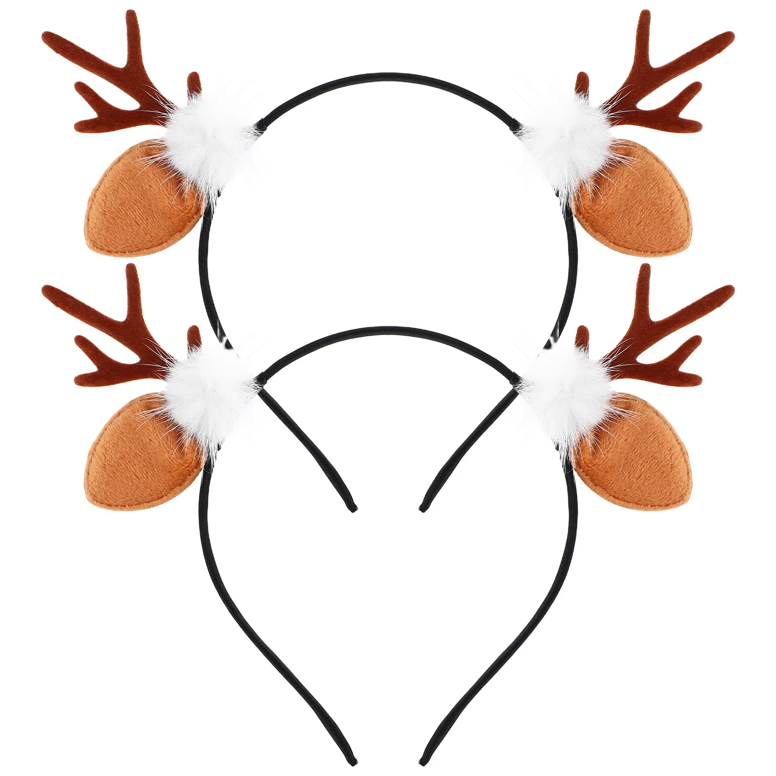 

2Pcs Festive Big Antler Headband Xmas Hair Decor for Girls Women Unique Resin Flocking Party Photo Prop Masquerade Costume