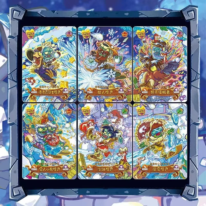 Juego de cartas auténtico, tarjeta auténtica de plantas vs. Zombies, paquete de 2 yuanes, 1, 2, 3,4, 5 rondas, tarjeta de colección Super Time Adventure