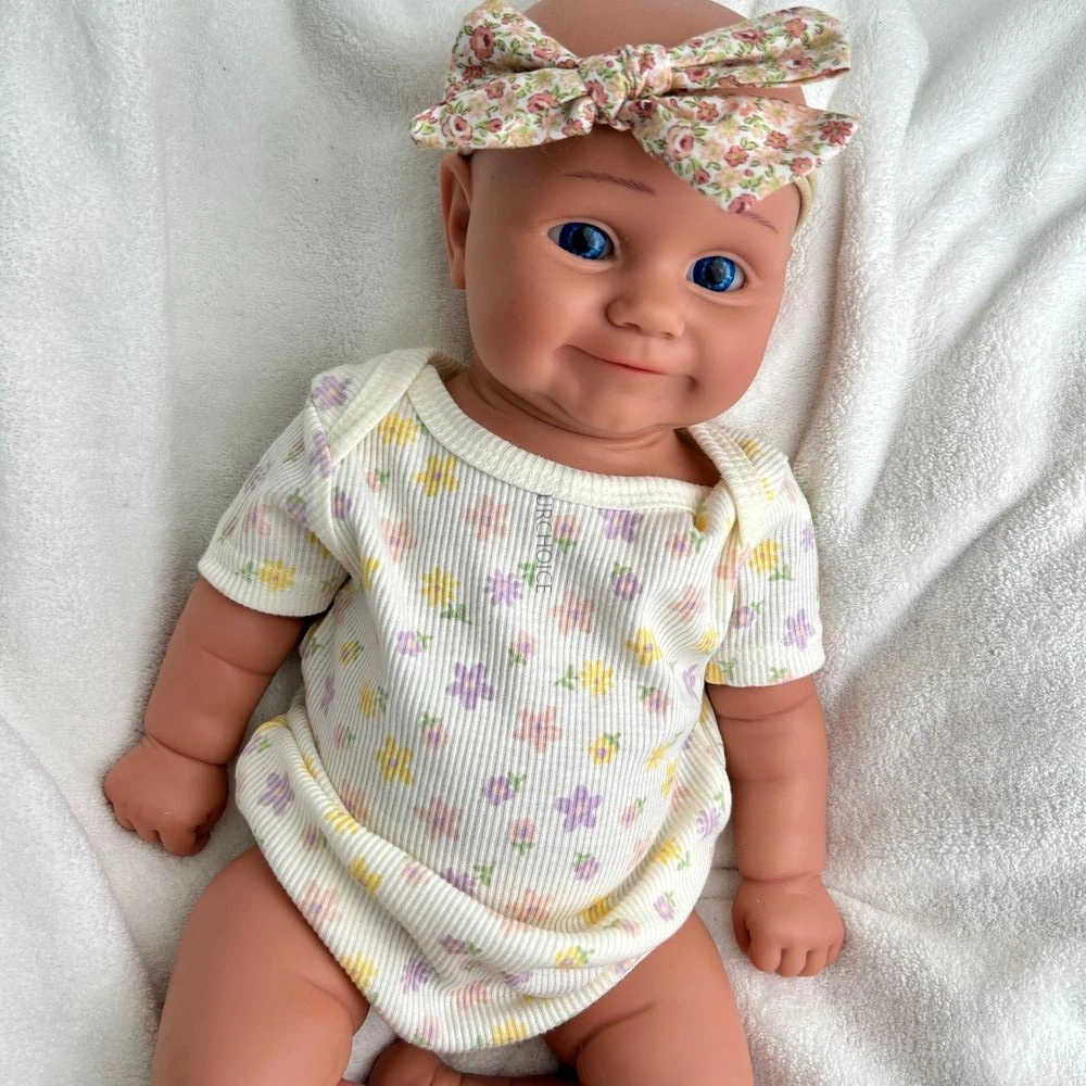 Handmade 3D Skin 20Inch Cuddly Silicone Reborn Baby Girl Maddie Lifelike Washable Soft Touch Doll for Collection Kids Toy