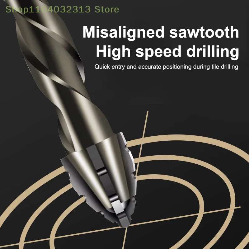 7pcTungsten الصلب مسننة مجموعة لقمة ثقب سيراميك بلاط بلاستيك سيراميك زجاج ملموسة مكونات الآلات الموسيقية الإلكترونية #4