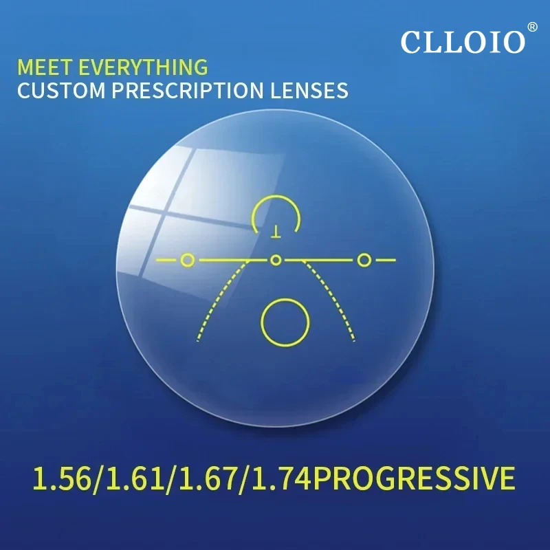 CLLOIO Progressive Multifocal Lenses 1.56 1.61 1.67 1.74 Anti Blue Light HD Bifocal Optical Prescription Myopia Hyperopia Lens