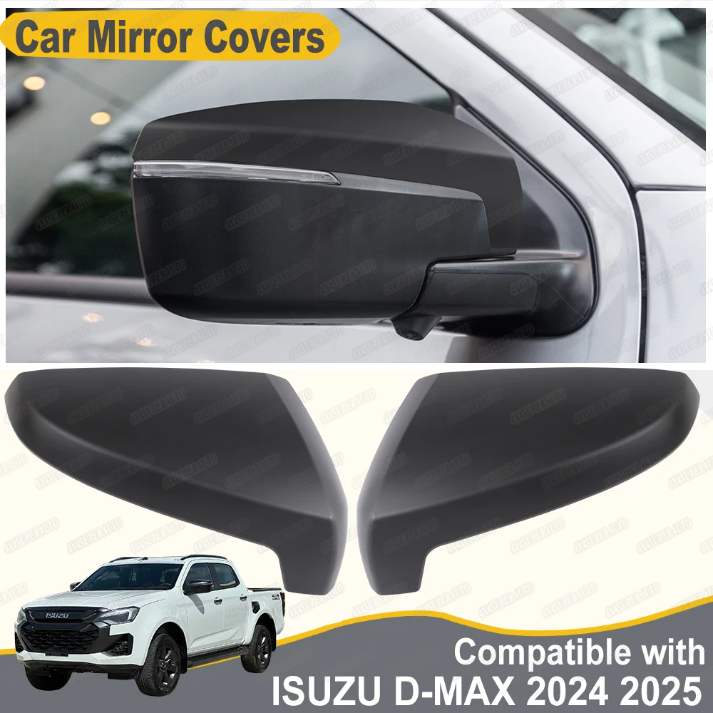 

Car Mirror Covers For ISUZU D-Max DL40 V-Cross 2024 2025 Matte Black Rearview Mirror Caps Car Exterior Accessories