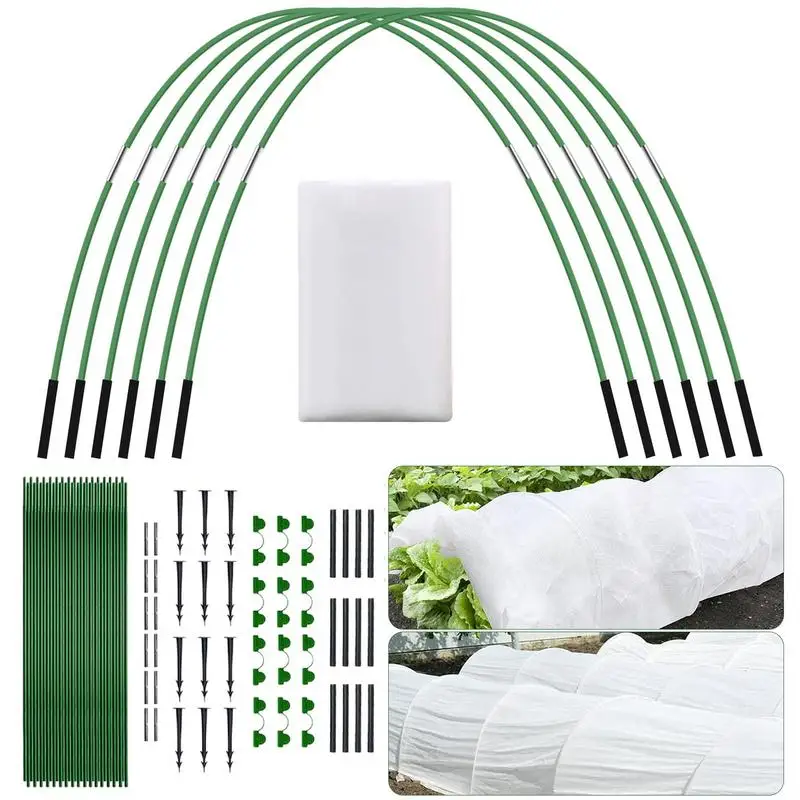 

Greenhouse Hoop Tunnel Non-woven Fabric Vegetable Plant Protect Netting Grow Tunnel Garden Support Frame For Fruit Trees Citrus