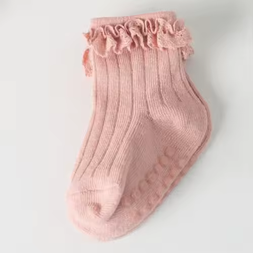 4Pair/lot new baby children's non-slip autumn winter cotton socks solid color baby foot socks - Image 5