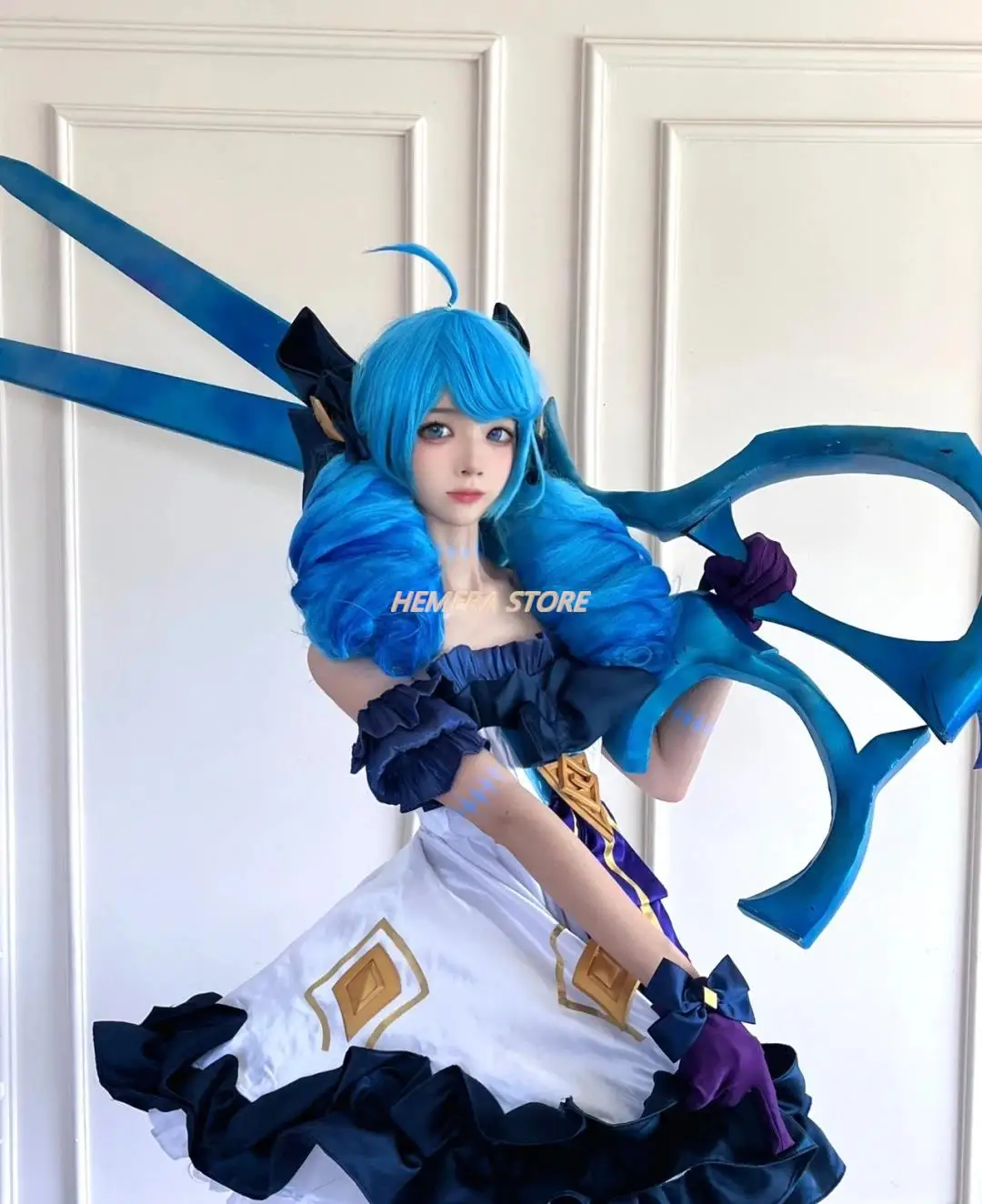 Lol League Of Legends Cos honduras Lingluo Doll Cosplay Suit Dark Wind Lolita Girl Game Shoes parrucca set di giochi di ruolo