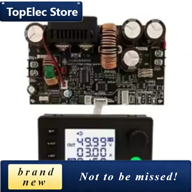 TopElec 1pc 22A/1400W Step-down DC Adjustable Regulated Power Supply Current Module 130*80*50 Mm Electrical Equipment Supplies