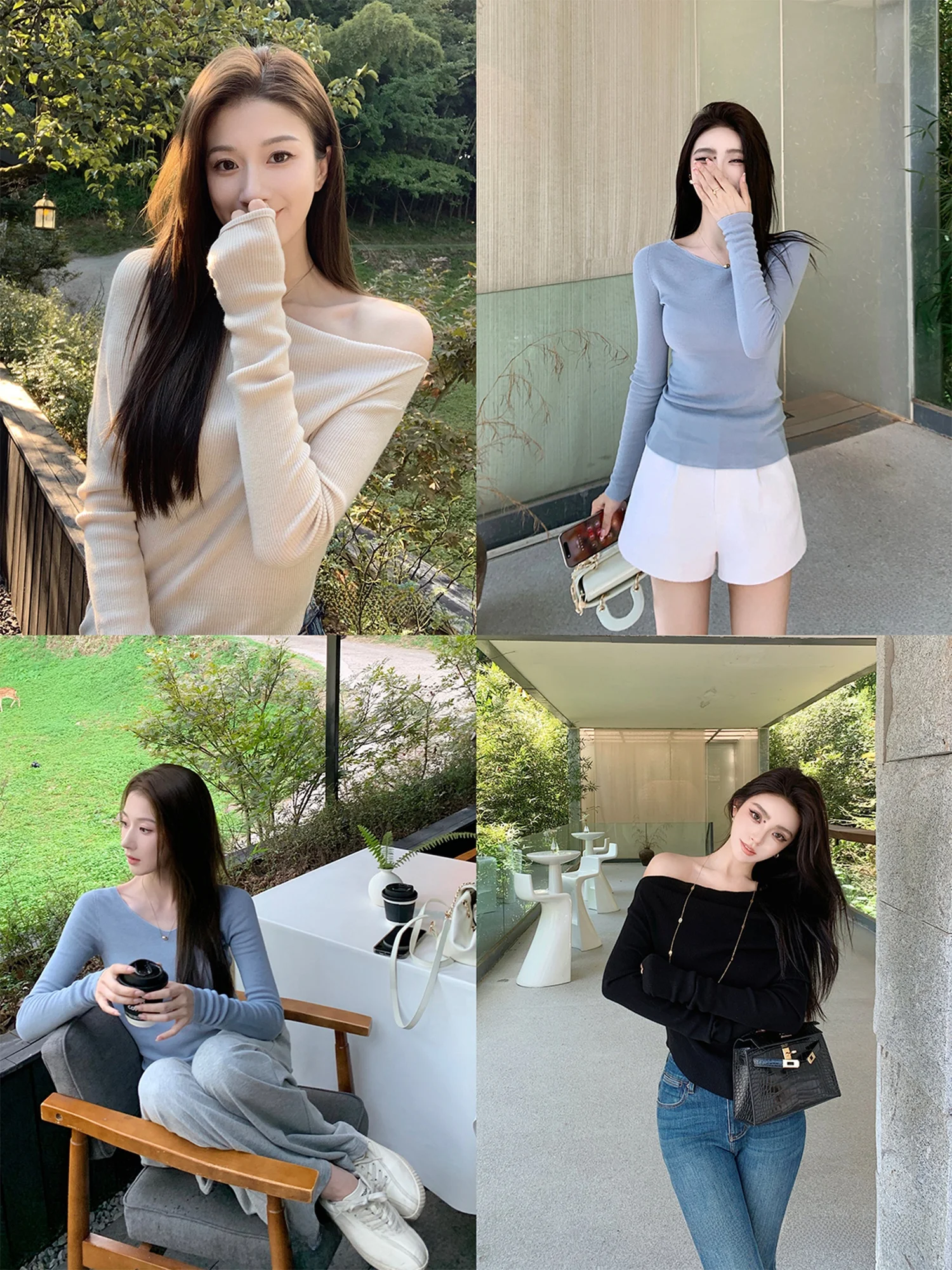 

Lilylikes женский цельный шелковый шерстяной базовый топ irt hine Waable Long Sve Slim Fit вязаный топ однотонный простой...