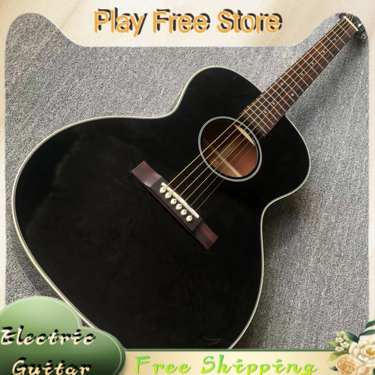 Black L00 Acoustic Guitar 40 Inch Glossy Jumbo Bucket Spruce Solid Top Stage Performance Special Edition Free Shipping Hot Sale
