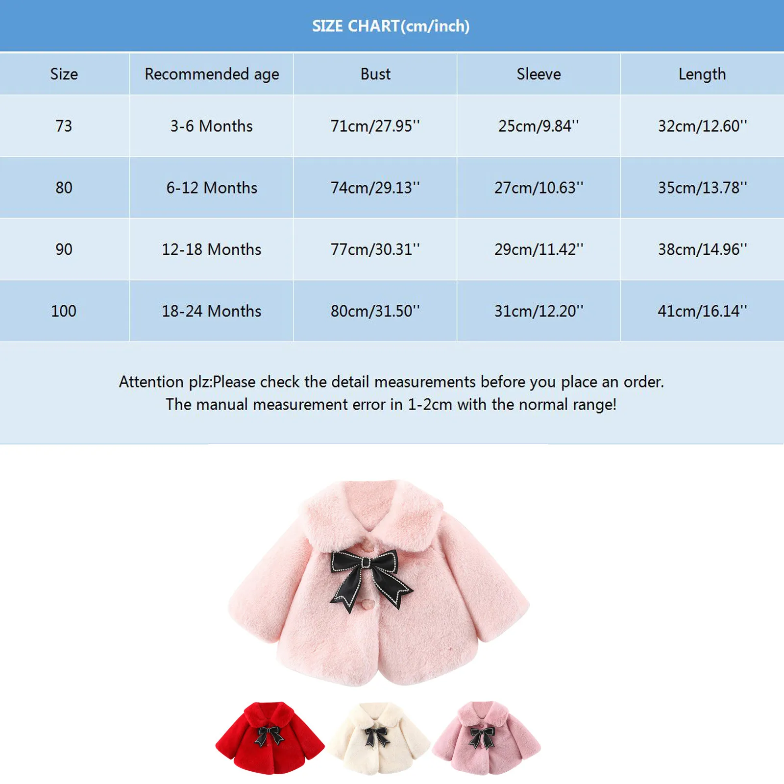 Winter Baby Girl Clothes Windproof Warm Toddler Faux Fur Coat New Born Korean Style Jacket For Girls Infant Baby Plush Outwear