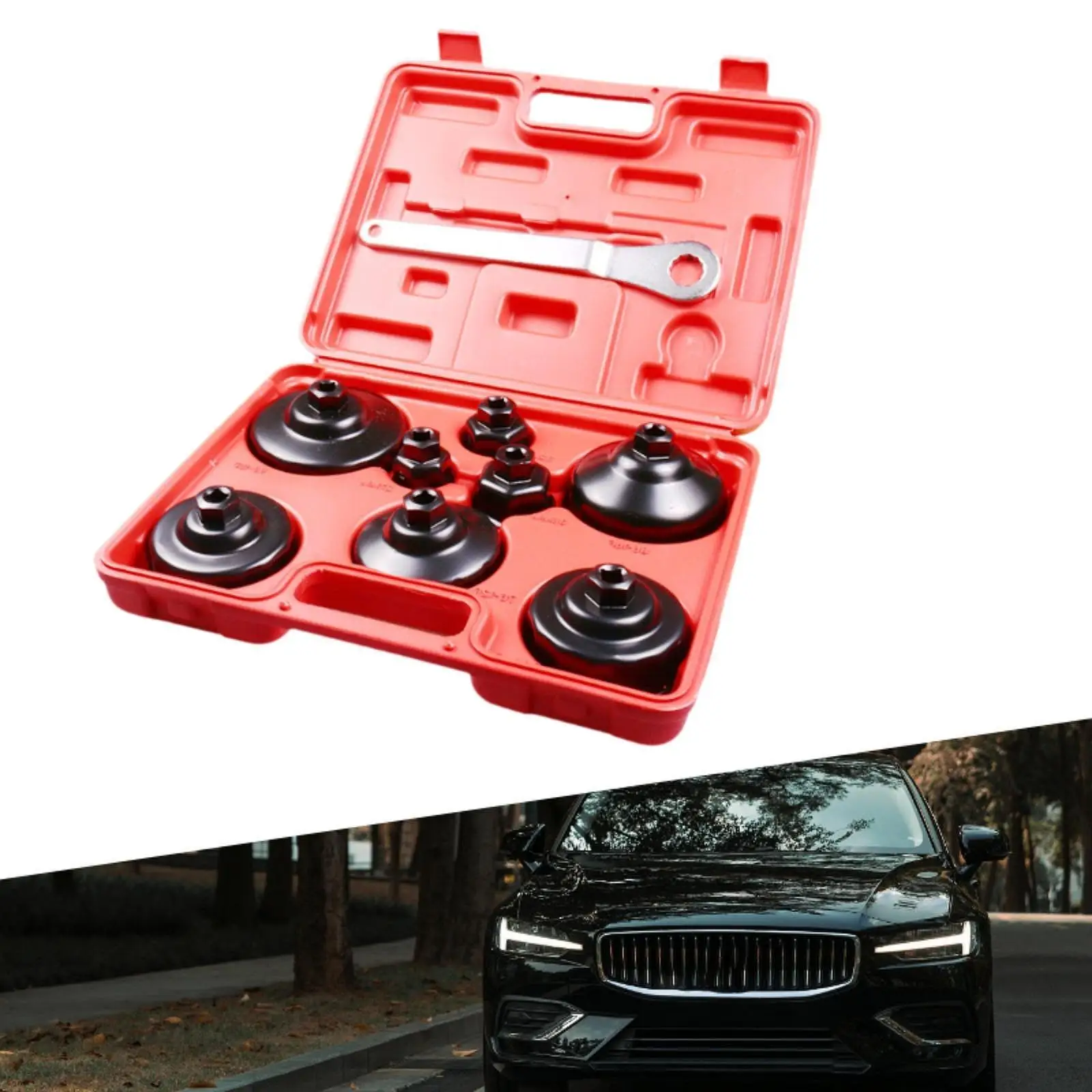 

9x торцевые ключи для масляного фильтра, инструменты для автоматического черного цвета, высокая твердость, профессиональные, устойчивые к ржавчине, удобные инструменты для снятия хранения