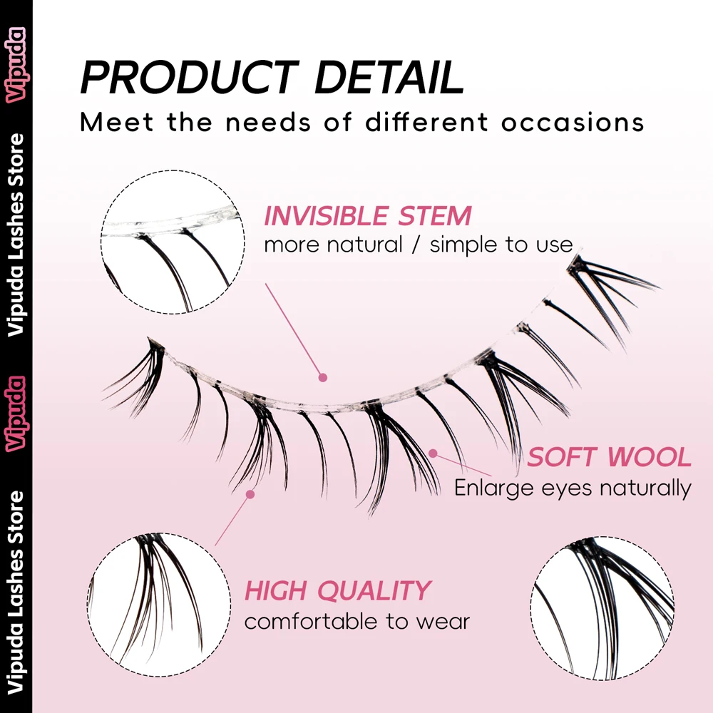 10Pairs Lower Eyelash Design Fluffly Fashion Natural Under Lashes Handmade Clear Band Bottom Fake Lash Extension Makeup Tools