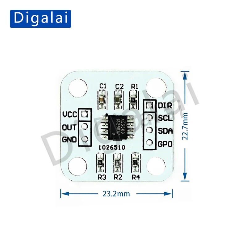 High quality AS5600 Magnetic Encoder Inductive Angle Measurement Sensor 12-bit High Precision Multiple Output Modes: I2C, PWM, V